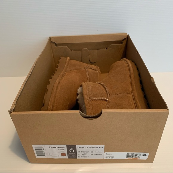 BearPaw Women’s Size 6 Hickory II Brown Suede & Wool Lined Boots Ankle Booties - Picture 7 of 12